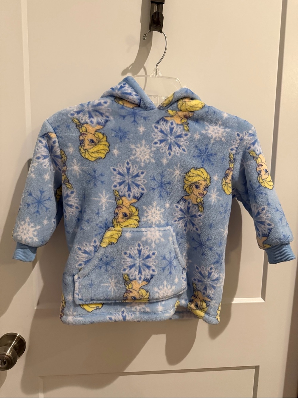 Disney Blue Elsa Frozen Girl’s Fleece Hooded Pullover for Kids Wearable Blanket